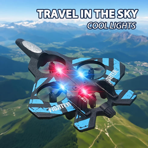 DvEBpWi RC Plane with LED Lights for Exciting Aerial Stunts Material Remote Control Airplane for Kids & Adults