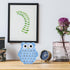 Push Pop Bubble Fidget Sensory Toy, ABC Alphabet Owl Shaped Educational Learning Tool for Kids (Black letters-blue)