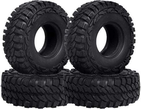 4PCS 1.9 Crawler Tires, Outer Diameter 114mm with Foam Inserts for 1/10 RC Rock Crawler Axial SCX10 SCX10 III