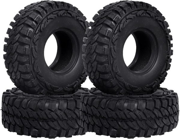 4PCS 1.9 Crawler Tires, Outer Diameter 114mm with Foam Inserts for 1/10 RC Rock Crawler Axial SCX10 SCX10 III
