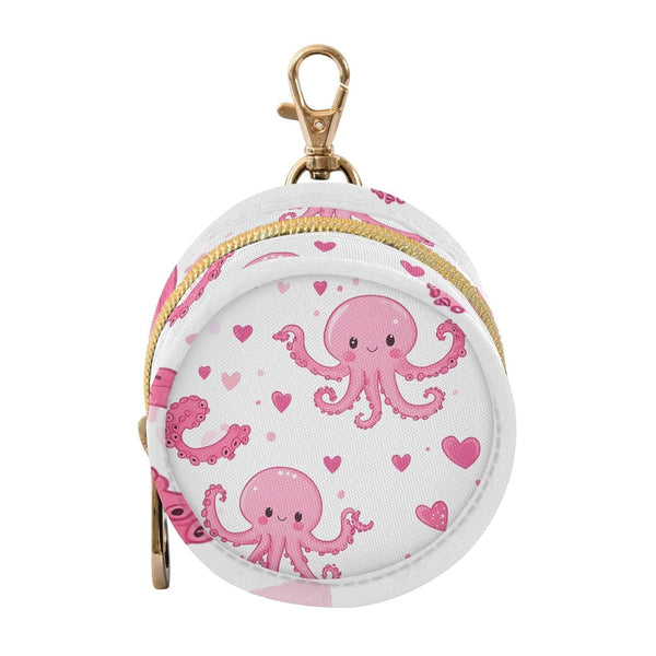 YETTASBIN Cute Pink Octopus Portable Pacifier Holder Case with Metal Hook Buckle &
