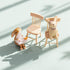 AUEAR 5 Pack Miniature Dining Table Chair Wooden Furniture Accessories Set