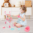Set deAO Baby Doll Stroller Crib Bed Nursery Role Play Baby Doll Accessories and Play Mat,Travel Cot,Foldable Stroller