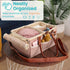 Baby Diaper Caddy Organizer with Lid, Multiple Compartments Baby Caddy, Waterproof Diaper Tote Bag for Infants, Travel