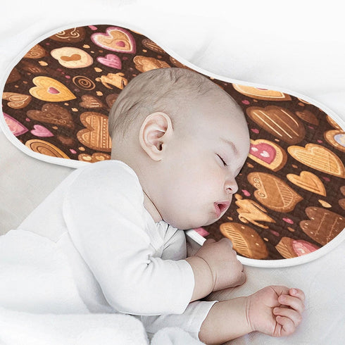 Bulletgxll Set 4, Hearts and Biscuits Unisex Baby Burp Cloths of Soft Absorbent Organic Cotton Muslin Burping Cloths
