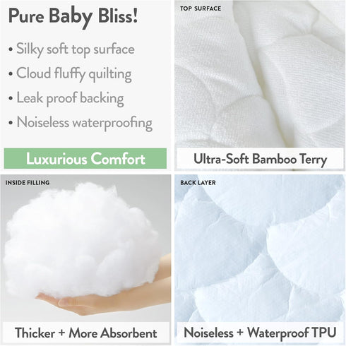 Pack Pack 2 Pack 27" 39" Joey + Joan Waterproof and Play Mattress Pad Protector Cover Compatible with Graco n Play