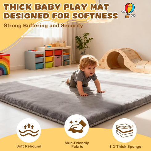 Yozoia 50 50, Tummy Baby Play Mat x Thick Baby Play Mat for Floor, Ultra Soft Playpen Mat, Machine Washable Time Foam