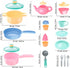 TECHNOK Kids Play Kitchen Accessories, 49 Pcs Cookware Set, Large Toy Pots and Pans for Pretend Cooking