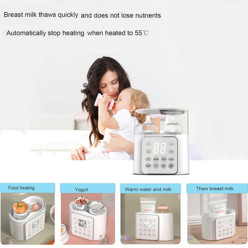 Formula9-in-1 Baby Bottle Warmer, Fast Baby Food Heater Defrost BPA-Free Warmer Accurate Temperature Control
