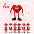 12 Pack ArtCreativity Heart Bendables - - Bendable Valentine Toys for Kids - Valentine Gift Party Favors for Boys