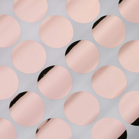 PapaKit Large Round Polka Dot Confetti Wall Decal for Baby Nursery, Safe Removable Adhesive (Rose Gold Metallic)