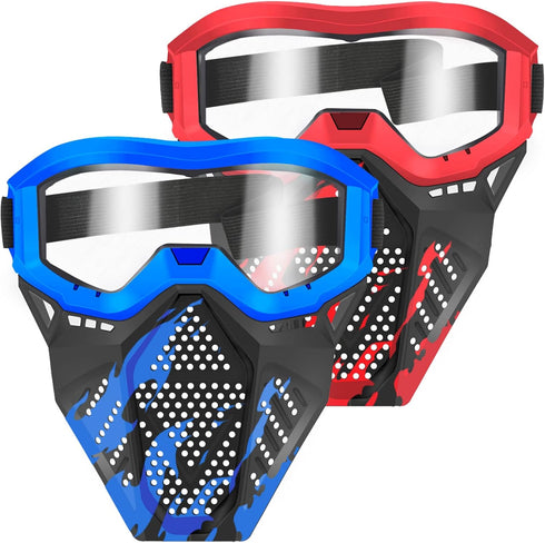 POKONBOY 2 Pack Tactical Mask with Goggles Compatible with Nerf Rival, Apollo, Zeus, Khaos, Atlas, & Artemis Blasters