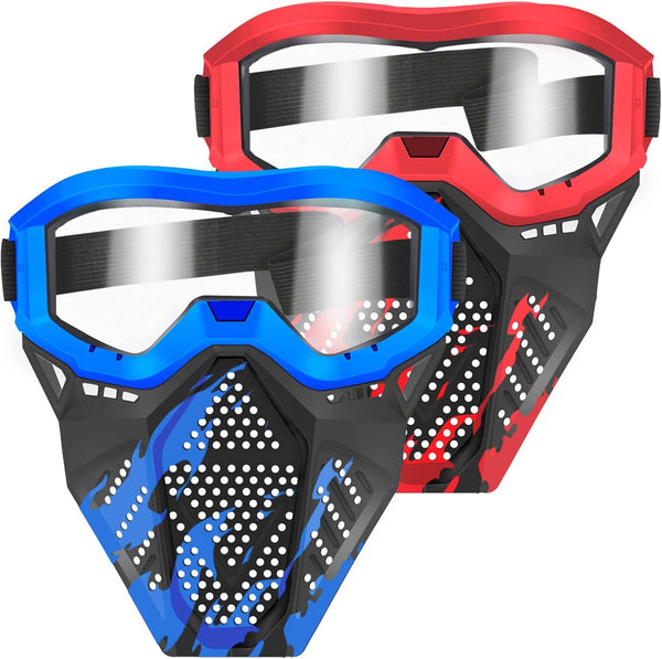 POKONBOY 2 Pack Tactical Mask with Goggles Compatible with Nerf Rival, Apollo, Zeus, Khaos, Atlas, & Artemis Blasters