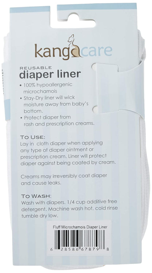 Kanga Care Reusable Microchamois Cloth Diaper Liner, 10 Pack, Use with Baby Creams or Balms