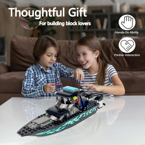 JQARCH Sets, 6+, Speed Boat & Ships Building Blocks Coast Guard Ship, City yaht