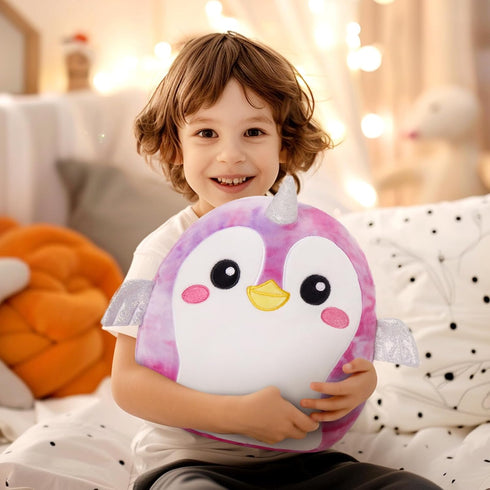 12" Penguin Plush Pillow, Cute Penguin Stuffed Animal Pillow for Kids, Soft Plush Toy Birthday Gift