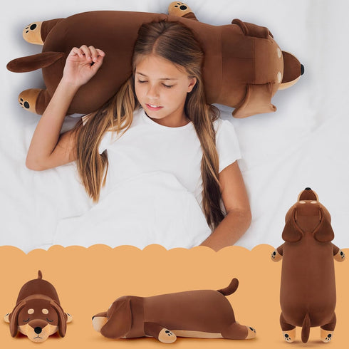 30'' Giant Dachshund Dog Plush Stuffed Animal- Weiner Dog Plush Pillow Plushies, Large Sleeping Dachshund Plush Toy
