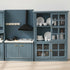 1/12 Dollhouse Furniture Miniature Display Shelf Bookshelf Storage Cabinet for Living Room Kitchen Room (Blue)