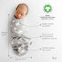 Little Seeds 0-3 3-Pack Adjustable Swaddle Blankets for Infants Months Organic Cotton Baby Swaddles for Newborn Boys