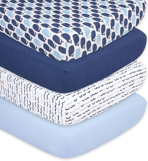 The Peanutshell 4-Pack Fitted Crib Sheet Set - Super Soft & Breathable
