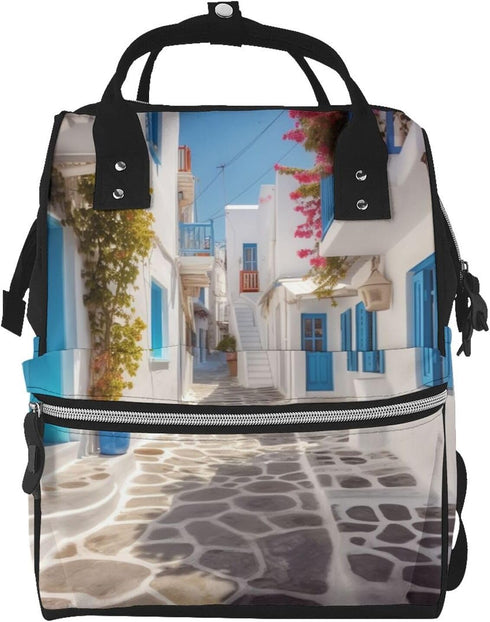 KHIRY Diaper Bag Nappy Backpack Baby Bag Black and white tiger Mummy Backpack