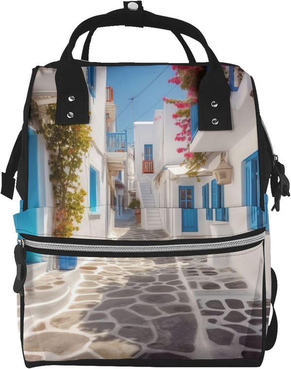 KHIRY Diaper Bag Nappy Backpack Baby Bag Black and white tiger Mummy Backpack