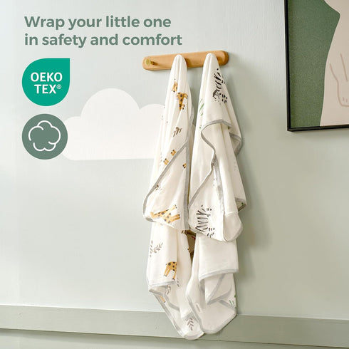 Momcozy Set Best Wishes Baby Towel with Hooded-Original Design Baby Towel -Soft & Absorbent- Shower Gifts or Bath