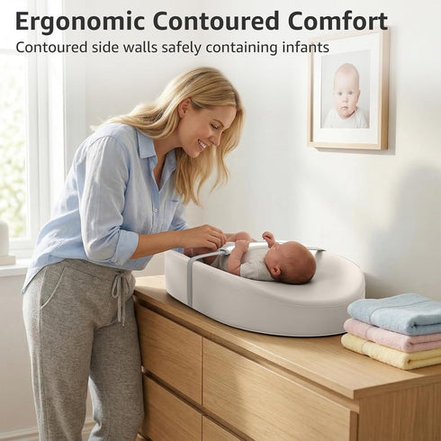 YENING Waterproof Leather Changing Pad - Washable Baby Diaper Mat - Beige
