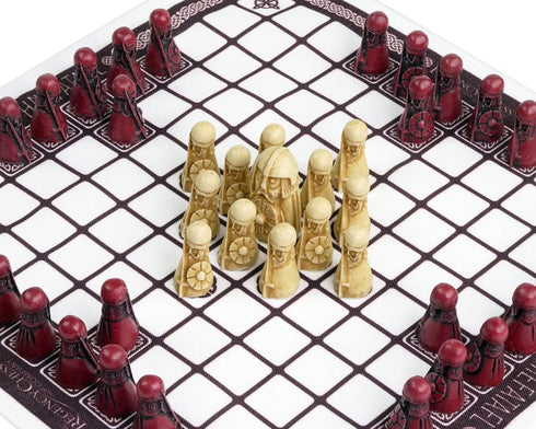 Hnefatafl - The Viking Game, Cardinal Edition with Red Pieces