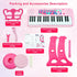 37 3 4 5 6 7 8 Love&Mini Kids Keyboard Toys for Girls - Keys Pianos Toy with Stool and Microphone Pink Electronic