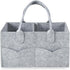 PandaEar Portable Baby Diaper Caddy Organizer, Collapsible Nursery Storage Basket for Wipes & Baby Stuff (Grey)