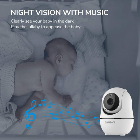 ANMEATE 960ft RangeBlack1 Baby Monitor with Remote Pan-Tilt-Zoom Camera,Large Display Video Baby Monitor with Camera