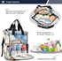 SUABO Backpack Baby Diaper Bag Watercolor Bear with Blue Bow Large Bag Waterproof Travel Diaper Bags for Moms and Dads