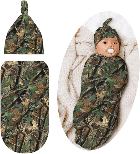 Jarverce Camo Swaddle Blanket, Hunting Theme Soft Swaddling Blanket Baby Clothes, Camo Baby