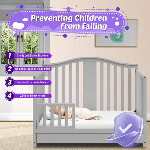 Salcod Toddler Safe Guardrail Compatible with Storkcraft and Graco Crib Conversion - CPSC Certified, Crib Rail