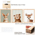 Benlarky Set 3 Woodland Nursery Wall Art Decor, of Wood Framed Animal Wall Prints Artwork Cute Rabbit Deer Bear Wooden
