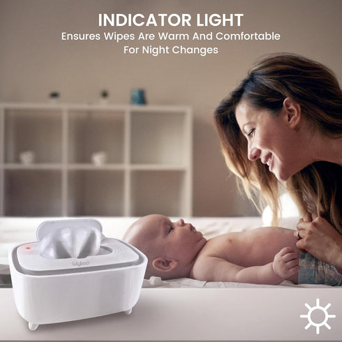 Lulyboo Warm Wipe Dispenser - Baby Wipe Warmer with Adjustable Temperature, Quick-Heating, Soft Silicone Cover