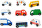 Melissa & Doug Town Vehicles Set in Wooden Tray - 9 Pcs