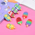 DOMG 16Pcs Ice Cream Erasers for Kids, Cute Fruit Shaped Fun Food Erasers for Classroom Rewards and Party Favors