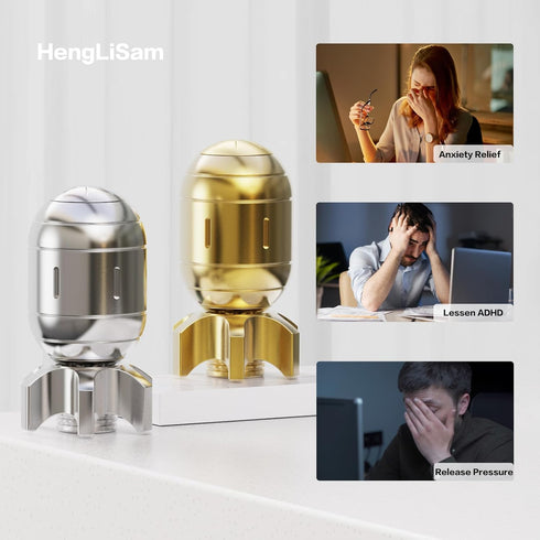 HengLiSam Fidget Toys for Adults, EDC Metal Fidget Desk Spinners, Clicker Haptic Adult Toy for Anxiety ADHD, Cool
