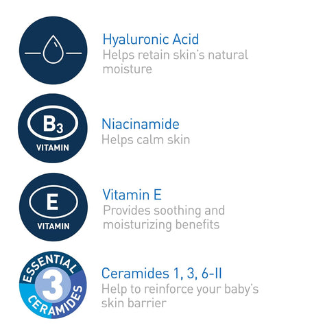 CeraVe Baby Lotion | Lightweight Baby Moisturizer with Ceramides, Niacinamide & Vitamin E | 16 Ounce, Free of