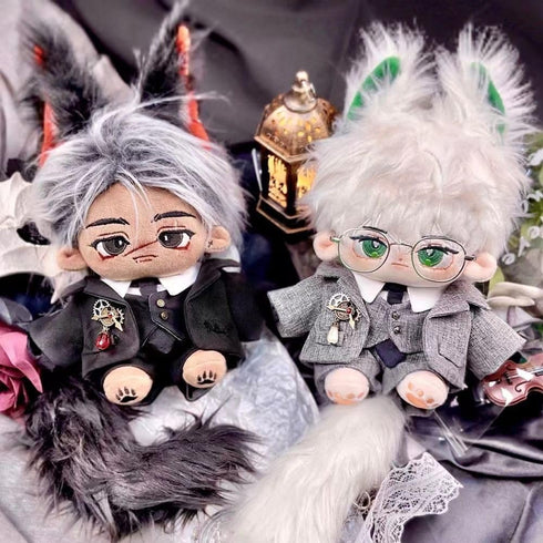 niannyyhouse 20cm Plush Doll Clothes, Coat, Shirt, Pants, Vest, Belt, Tie Accessories Suit for 8in Doll Dress Up