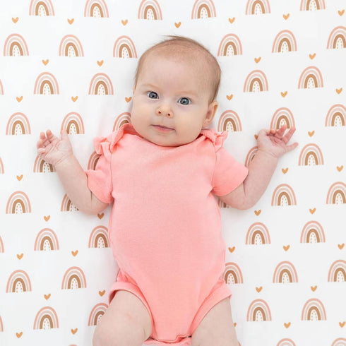 3 Set Cokouchyi Piece Rainbow Boho Crib Bedding - Standard Size Nursery Bedding for Boys and Girls with Crib Sheet