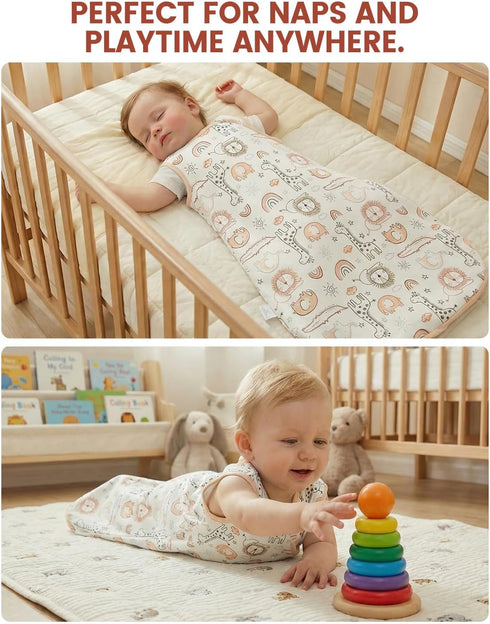 2 Pack 1.0 100% 2-Way 6-12 WYTbaby Baby Sleep Sack TOG, Cotton Wearable Blanket, Zipper Baby Sleeping Bag, Months