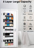 1 Pack Over The Door Storage Organizer with 5 Pockets, 10 Mesh Pockets, 44 lbs Capacity for Bedroom, Bathroom, Nursery