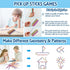 ZeeDix 90 Pcs Pick Up Sticks with 3 Sets Retro Metal Jacks Kit, Classic Fun Game Gift of Jacks for Kids
