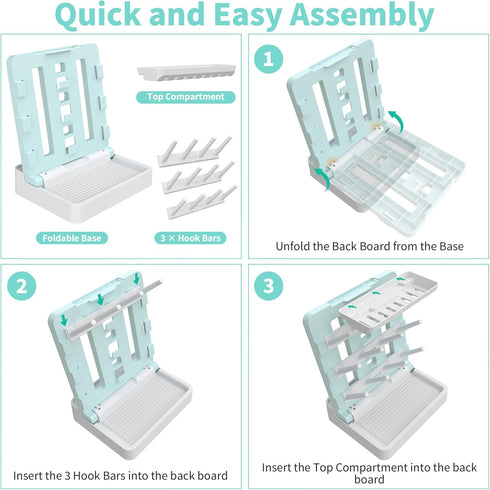 Countertop-Holds 12 Baby Bottle Drying Rack, Vertical Standing Bottle Dryer Rack Holder-Space Saving Baby Bottle Drying