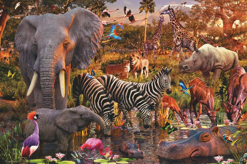 Ravensburger 3000 Piece African Animal World Jigsaw Puzzle for Adults - 17037, Durable Blueboard