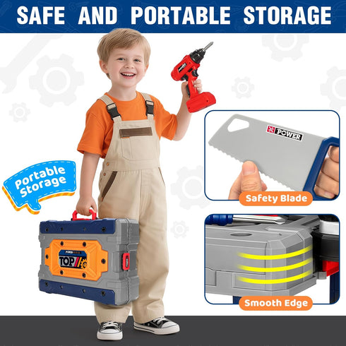Set Playset 3-5, Set 3 4 5 TooyBing Kids Tool Bench with Electric Drill and Realistic Tools, Construction Workbench Toy