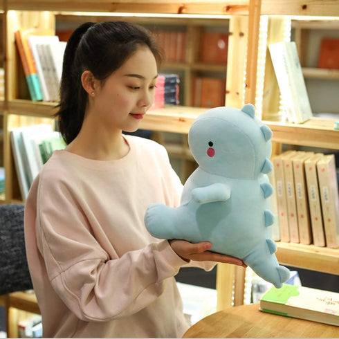 Cute Dinosaur Plush Toys, Fat Dinosaur Stuffed Dolls, Soft Dino Plushie, Birthday Gifts for Kids, Blue 12 inch